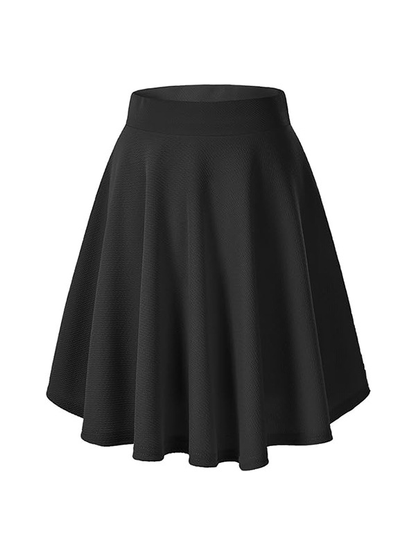 Picture of European and American Cross-Border Women's Large Size Half-Length Umbrella Skirt High-Waist Elastic Slimming Look Solid Color A-Line Skirt Mid-Length Skirt with Large Skirt
