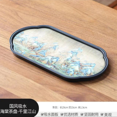 Picture of Tea Tray Dry Brewing Tea Tray Small Absorbent Tea Table Household 2024 New Style Pot Chengguo Chao One-person Tea Set Vintage