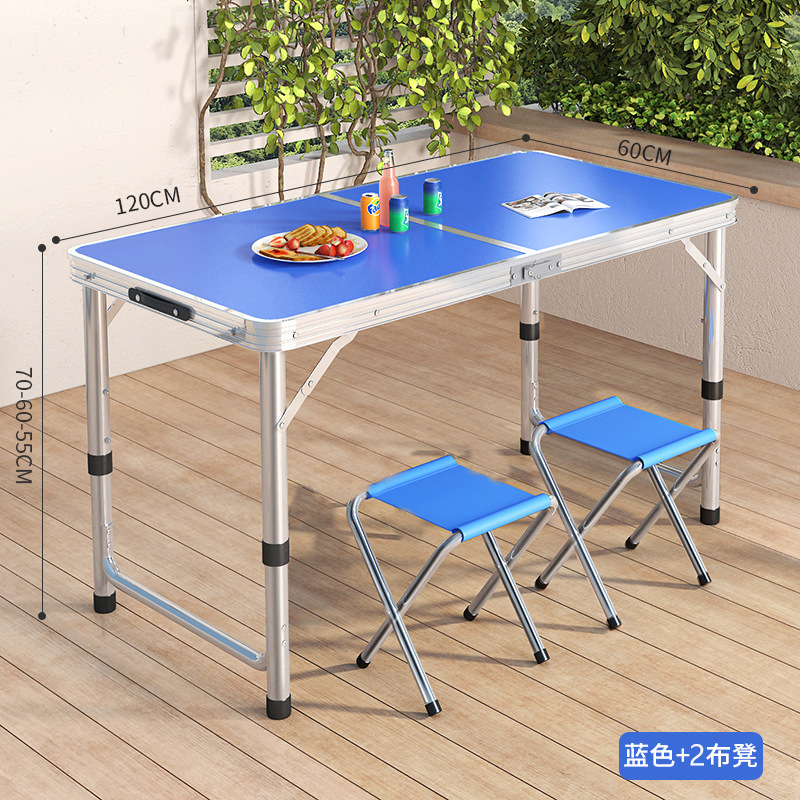 Picture of Outdoor Table Portable Aluminum Alloy Foldable Dining Table Folding Table and Chair Picnic Small Table Stall Table Round Square Tube Table