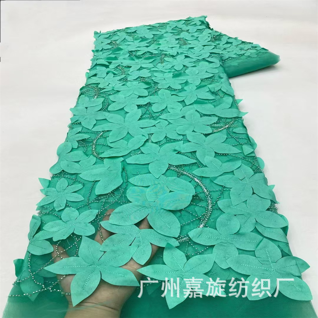 New wedding dress plant flower embroidered fabric dress lace three-dimensional embroidered cloth lace JX1170