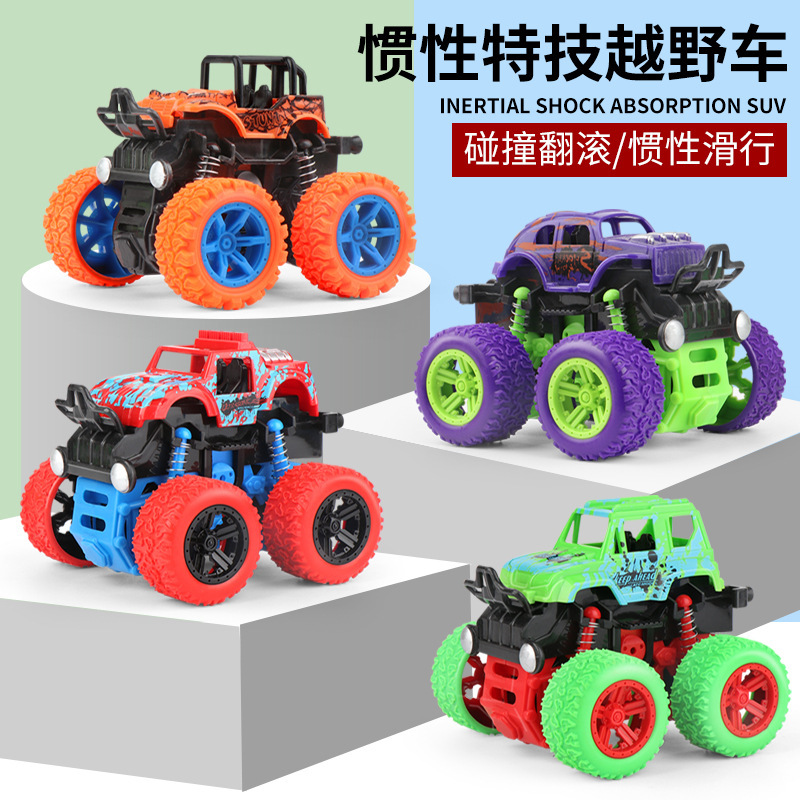 Picture of Children's Rotating Four-Wheel Drive Off-Road Vehicle Inertia Pull-Back Car Boy Model Toy Night Market Stall Gift Competition Version