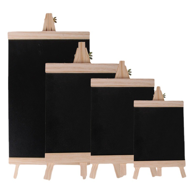 Mini Small Blackboard Creative Bar Desktop Triangle Bracket Wooden Drawing Board Shop Billboard Display Drawing Board