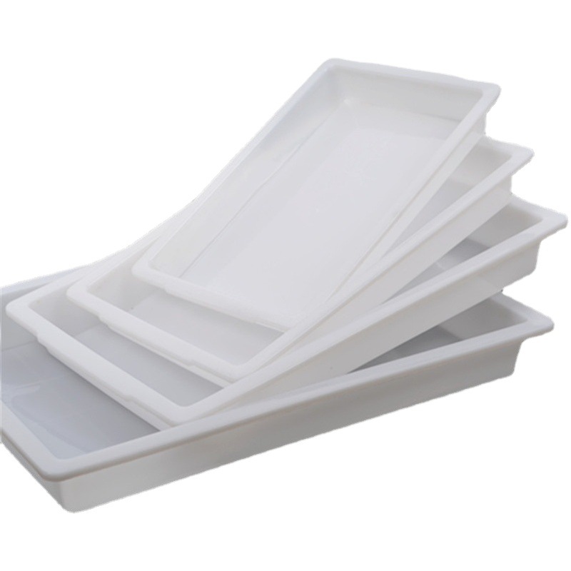 Plastic Box Rectangular White Commercial Basket Kitchen Basin Small Thickened Supermarket Storage Box Food Display Box Crisper