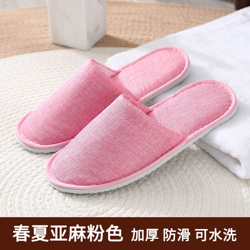 Picture of Hotel Hotel Summer Disposable Slippers Linen Toe Summer Linen Half Bag Portable for Home Travel