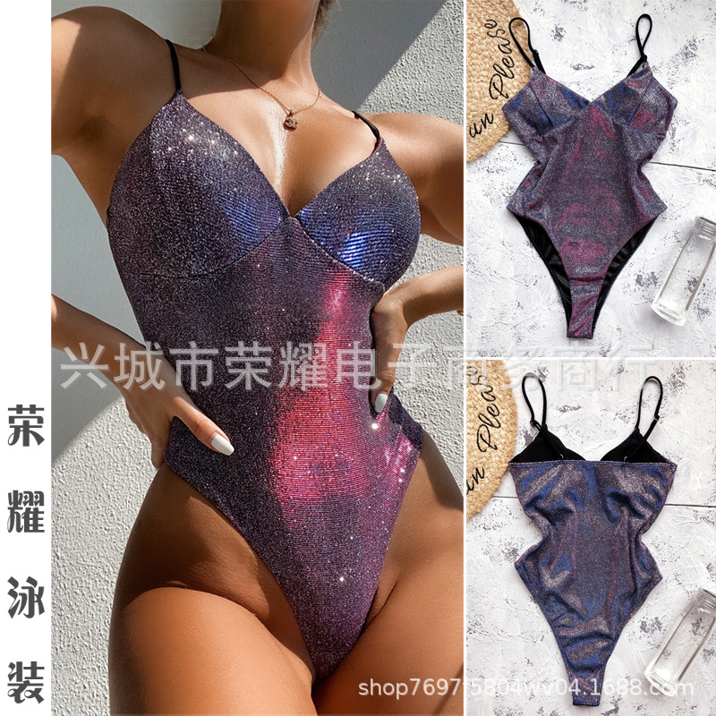 Europe and the United States new foreign trade Amazon flash bikini sexy one-piece swimsuit swimsuit bikini2024