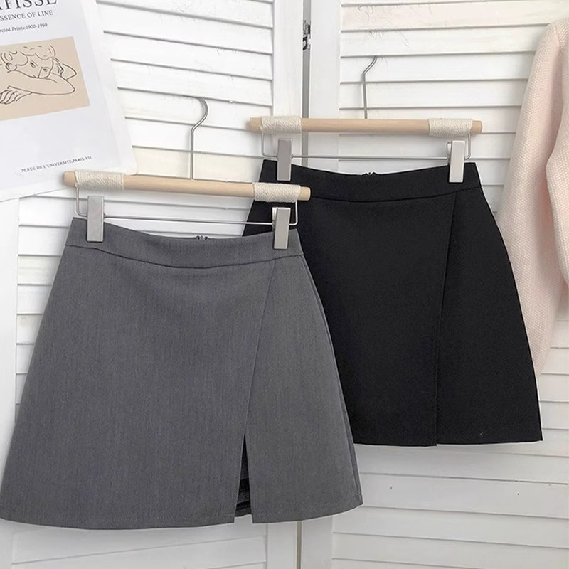 Pants New Spring and Autumn Suit Skirt 2025 Slit Skirt Irregular Skirt Hip-Covering High Waist Slimming Women's Short Skirt