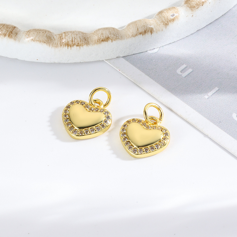 Picture of Exquisite and Small Irregular Convex Love Pendant Gloss Peach Heart Pendant DIY Bracelet Necklace Accessories