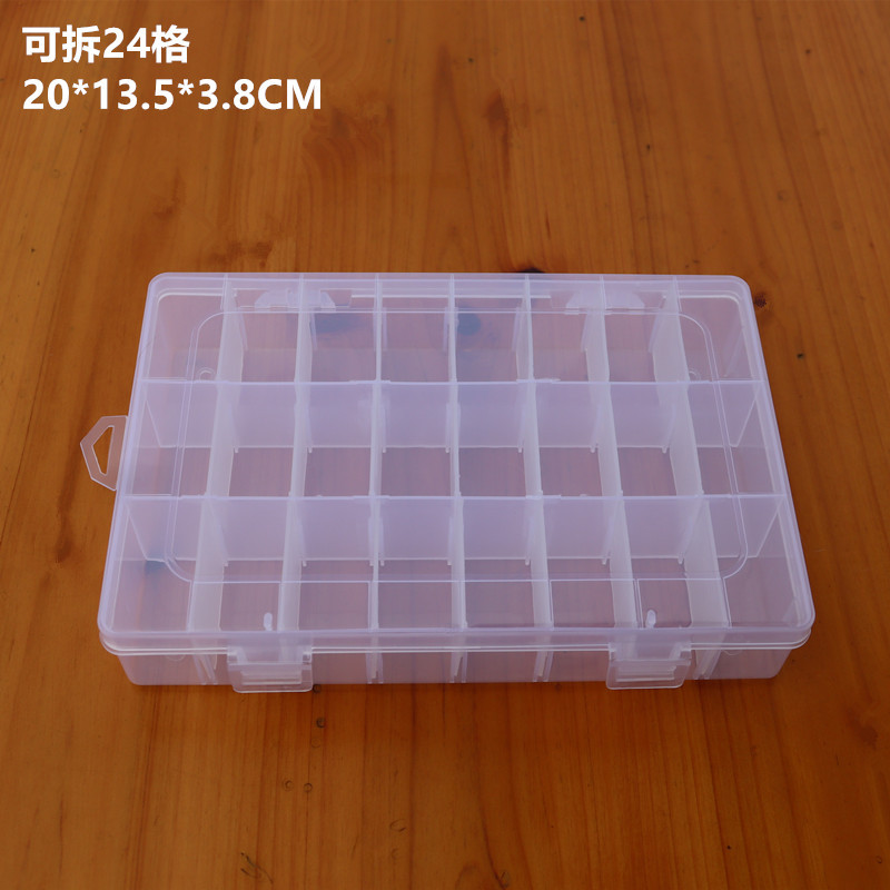 Detachable small size 24-grid plastic box jewelry accessories box electronic components packing box parts storage box