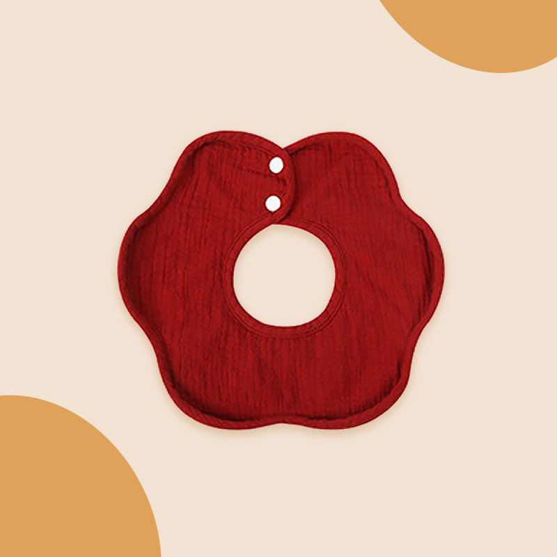 Picture of Gauze Peas Velvet Baby Petal Bib Pure Cotton Baby Sipe Towel Pure Cotton Waterproof Autumn and Winter Thickened Newborn Bib