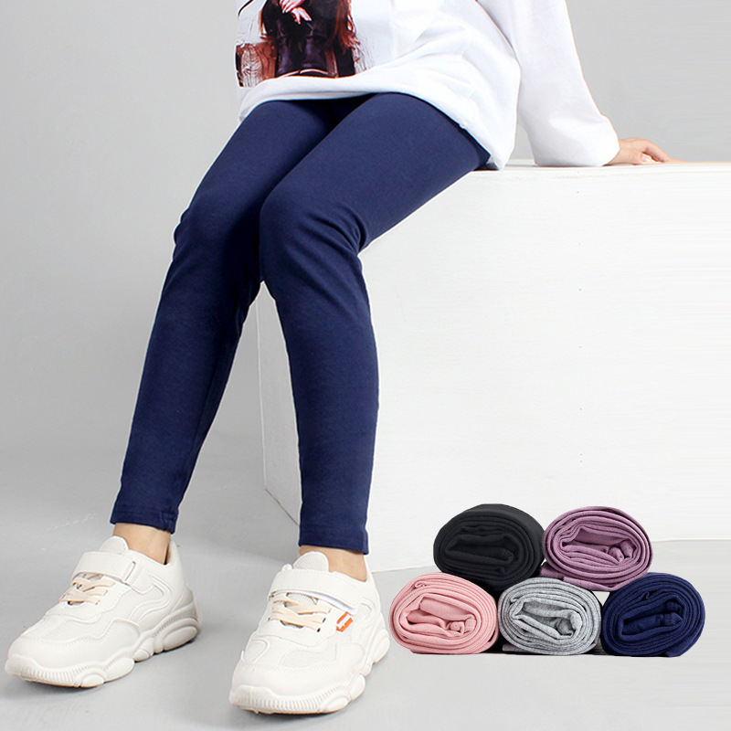 Picture of Girls' Summer Children's Pants Korean Style New Leggings Large Children's Solid Color Sports Anti-mosquito Pants Children's Pants for Hair