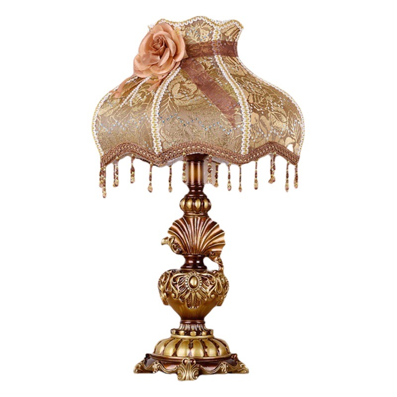 European Style Table Lamp Bedroom Bedside Lamp Optional Dimmable Home Retro Warm Light Simple Modern Creative Plug-in