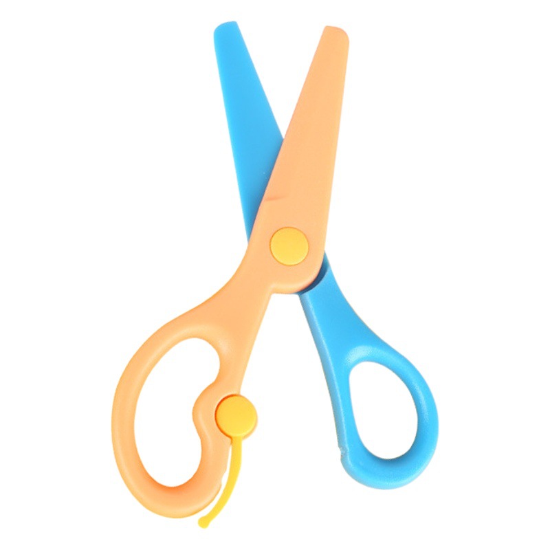 Plastic handmade small scissors kindergarten Primary School students elastic children's scissors baby art paper-cut cartoon small scissors