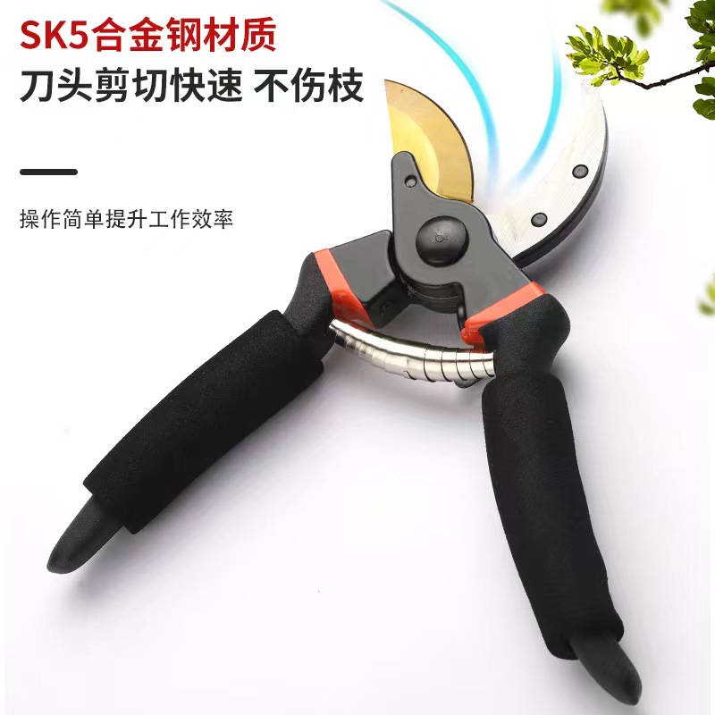 Garden pruning shears SK5 strong gardening shears stainless steel labor-saving pruning special shears for thick branches of fruit trees