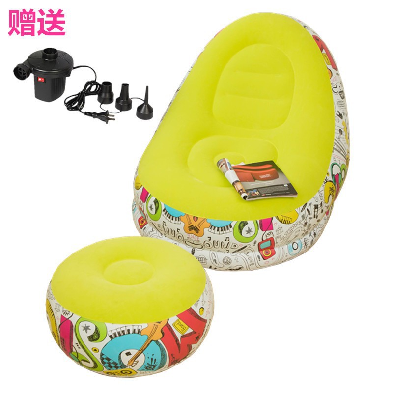 Picture of Cross-border Spot Thickened Flocking Inflatable Sofa Lazy Sofa Internet Celebrity Single Comfortable Sofa Nap Recliner Creative