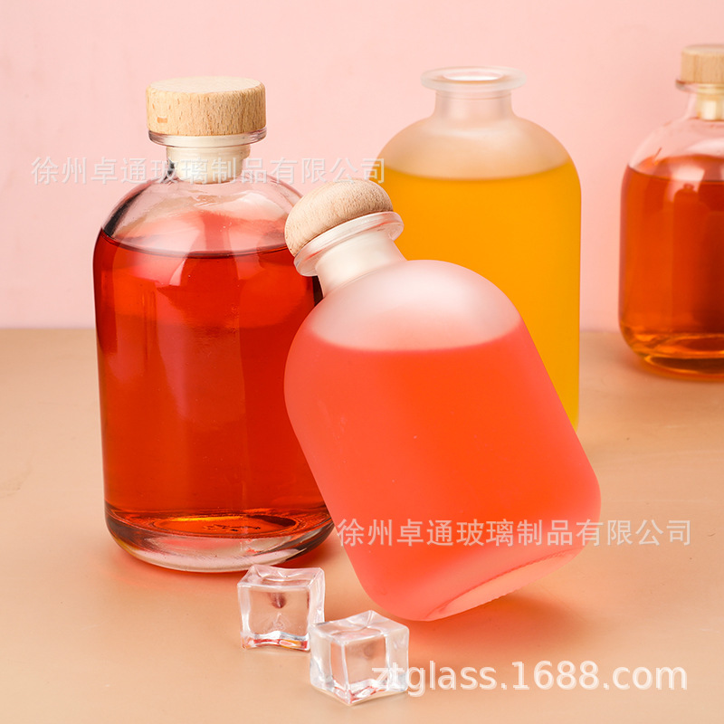 Picture of 250ml Transparent Fruit Wine Bottle, Self-Brewed Green Plum Wine Bottle, 500ml Frosted Small Fruit Wine Packaging Container