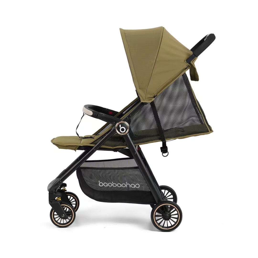 Baby Good A2 Children's Cart Pocket Cart Lightweight Cream Color Easy Storage Sitting and Lying One-Button Receipt Exit