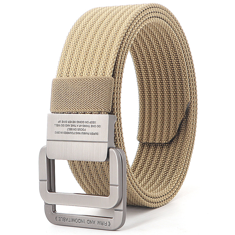 Picture of Alloy double loop buckle belt men's Korean woven nylon tactical sports outdoor pants belt canvas wholesale men's