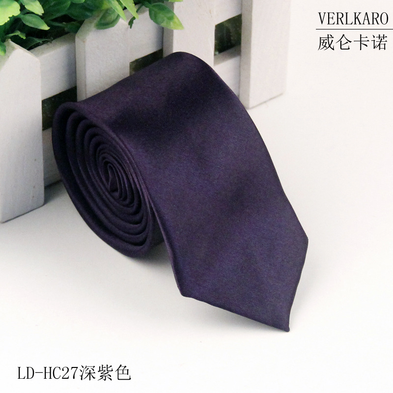 Picture of Leisure students 5cm solid color narrow version ins polyester silk business men's multi-color optional tie manufacturers in stock wholesale