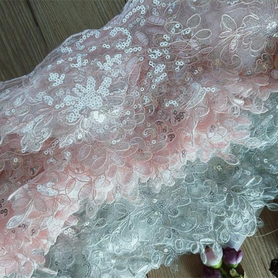 Car bone lace champagne gold sequins head yarn wedding handmade DIY jewelry embroidery clothing curtain accessories exquisite flowers