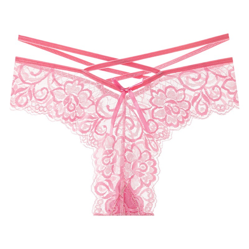 Sexy Lingerie, Light and Breathable, Hollow, Sexy Hottie, Transparent, Pure Lust, Lace, Thin Straps, Low Waist, Hip-Covering Pure Cotton Crotch