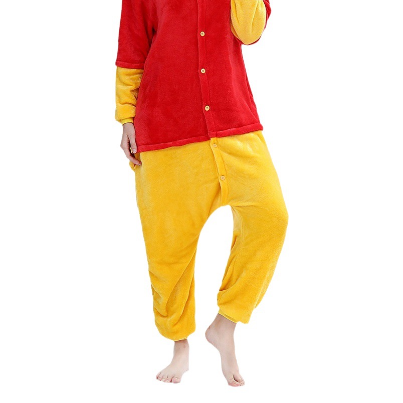 Supply New Pajamas Cartoon One-Piece Pajamas Winnie the Pooh Cute Flannel One-Piece Pajamas Home Clothes Pajamas
