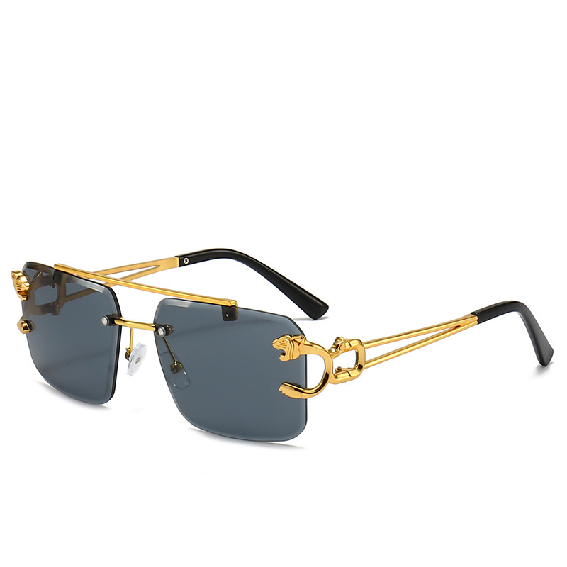 Picture of 2023 new trendy frameless leopard head sunglasses UV protection handsome high-end fashion driving sunglasses