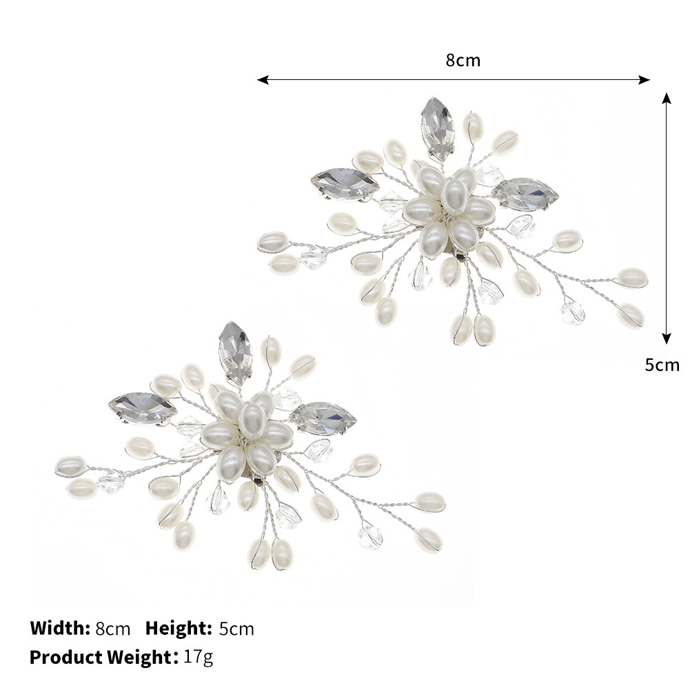 Picture of European and American Bride Wedding Shoes Accessories Detachable Shoe Buckle Exquisite Handmade Accessories Beautiful Crystal Beaded High-heeled Shoes Shoe Flower