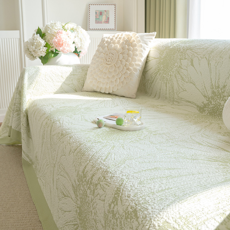 Advanced ice silk ins style sofa towel 2025 summer new cool anti-slip one-piece sofa cover cross-border