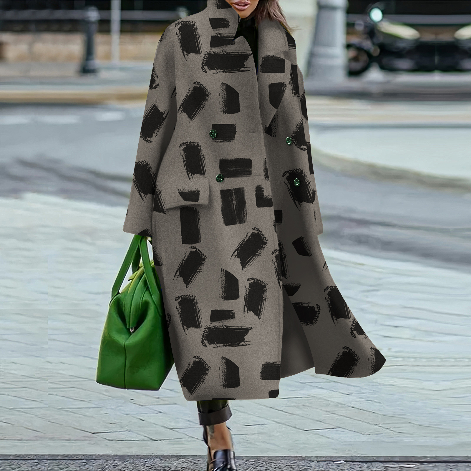 Picture of Amazon Cross-border Foreign Trade Europe and America Explosions Loose Winter and Autumn Women's Woolen Jacket Warm Commuting Elegant Coat