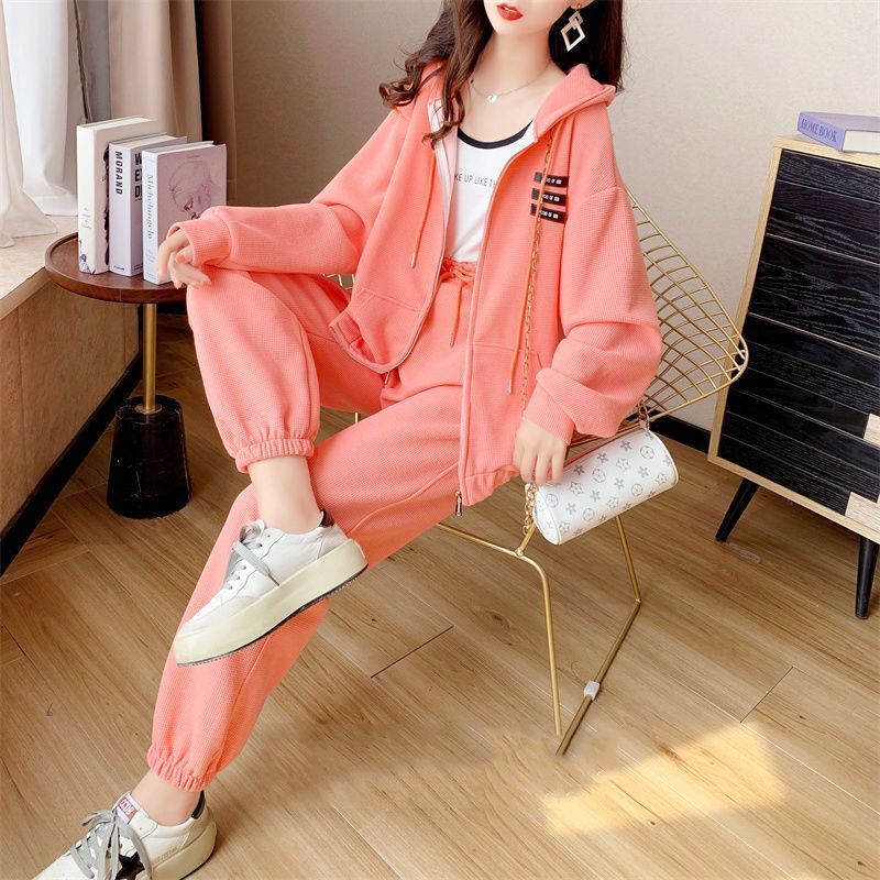 Sports Suit for Women 2025 Spring and Autum Student K-Style New Loose Fashion Sweatshirt Jacket Casual Two-Piece Trendy Set