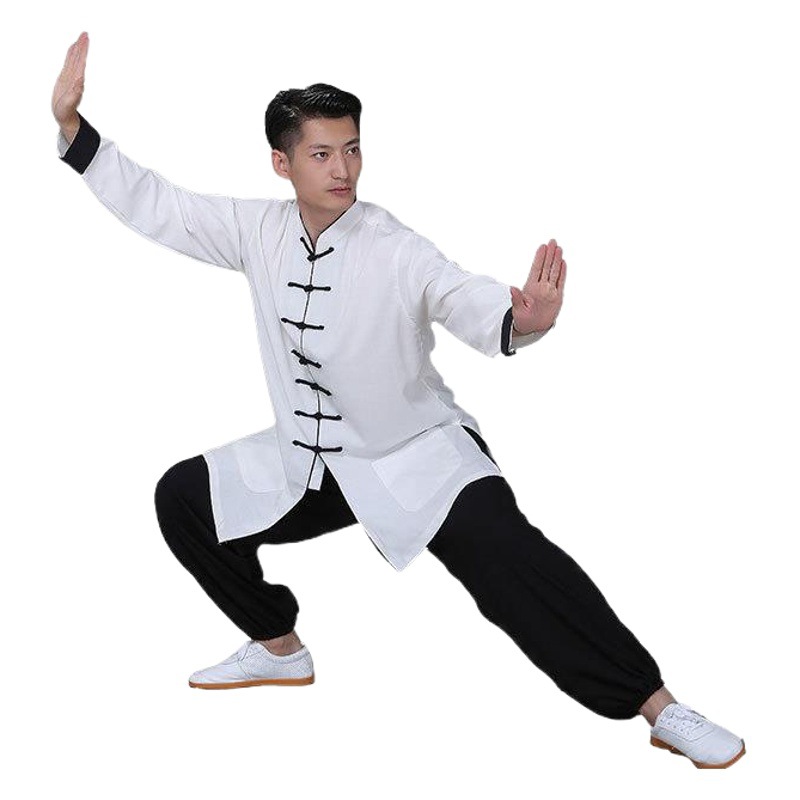 Shilin Taiji Clothing Cotton and Linen Women's Summer Middle-aged and Elderly Practice Clothing Men's Chinese Style Wushu Performance Taijiquan Clothing Wholesale