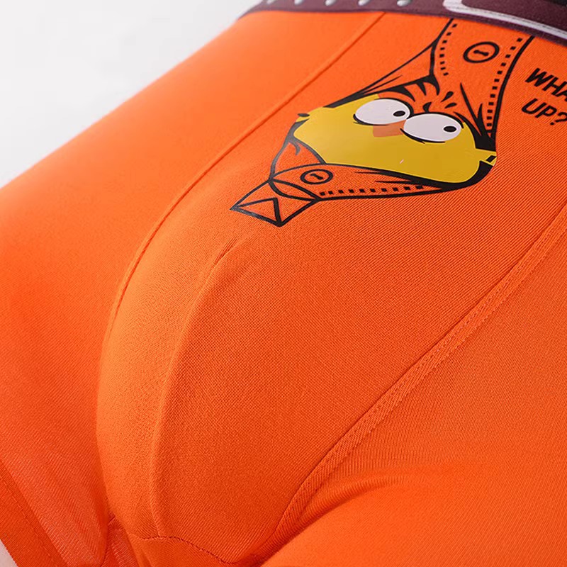 Picture of New Men's Underwear Seamless Modal Bamboo Fiber Breathable Comfortable Antibacterial Cartoon Printed Boxer Briefs for Men