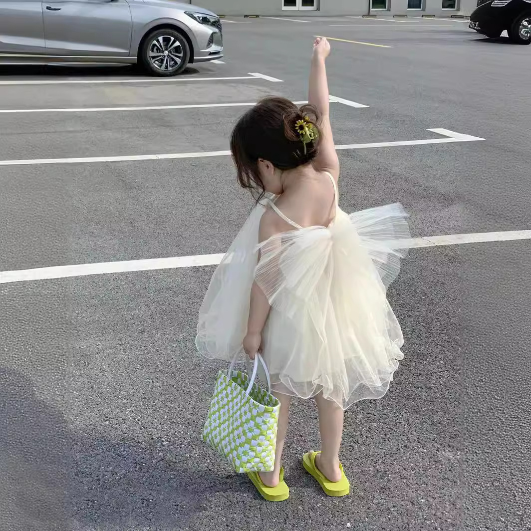 Picture of South Korea Children's Wear 2024 Spring and Autumn Summer Instagram Girls Big Bow Wings Slip Skirt Fairy Skirt N89