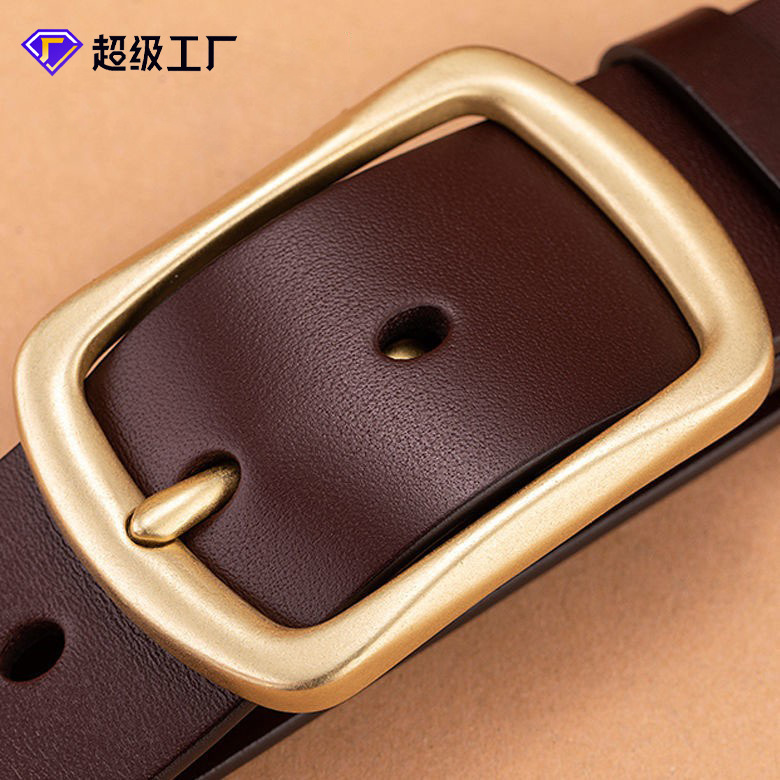 genuine goods POLO simple men's pin buckle belt business belt [to send hole punch]]