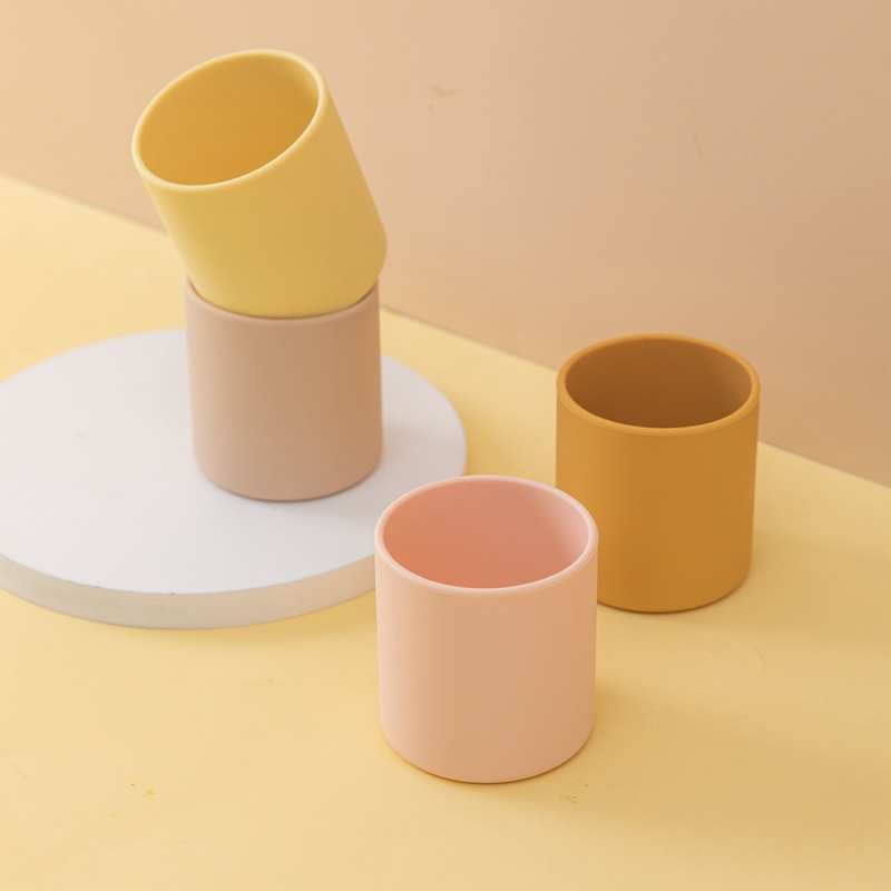 Picture of Infant Grade Silicone Drop-resistant Baby Water Cup Candy-colored Open Children's Water Cup High Temperature Resistant Baby's Learning Cup