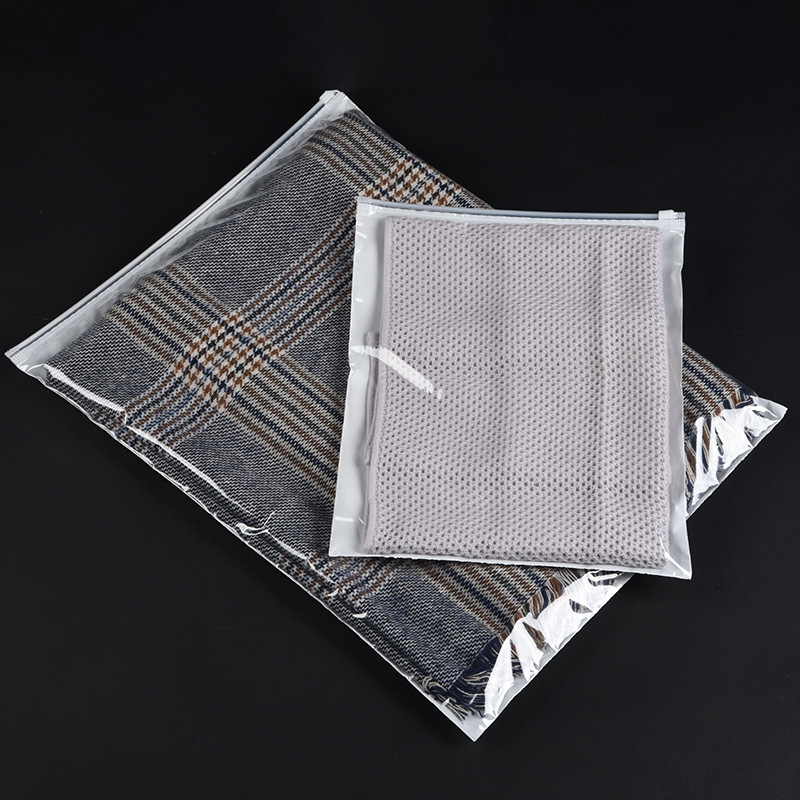 Frosted Transparent pe Clothing Zipper Bag Clothing Socks Underwear Zipper Bag Packaging Bag Plastic Self-sealing Storage Bag