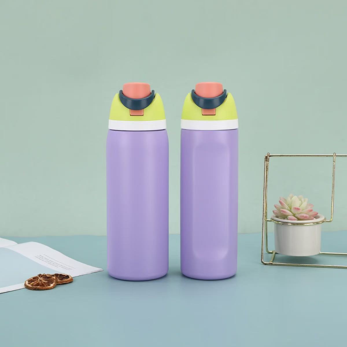 Picture of Cross-Border Double-Drink Lid Stainless Steel Thermos Cup for Men and Women, Outdoor Sports Fruit Cup 304 Stainless Steel Thermos Cup