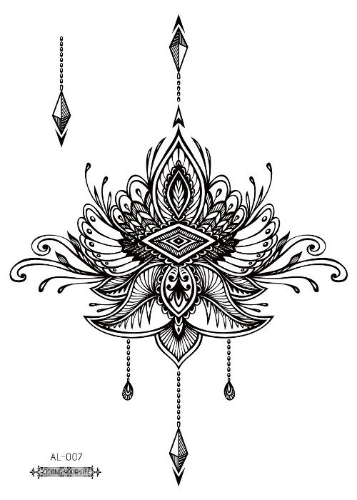 Picture of Cross-border New Waterproof Chest Tattoo Sticker Original Big Figure Sexy Flower Arm Tattoo Sticker Disposable Tattoo Sticker