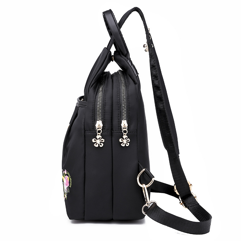 Picture of Oxford Cloth Embroidered Backpack Women's Canvas Small Backpack New Korean Style Trendy All-match Fashionable Mini Crossbody Chest Bag for Women