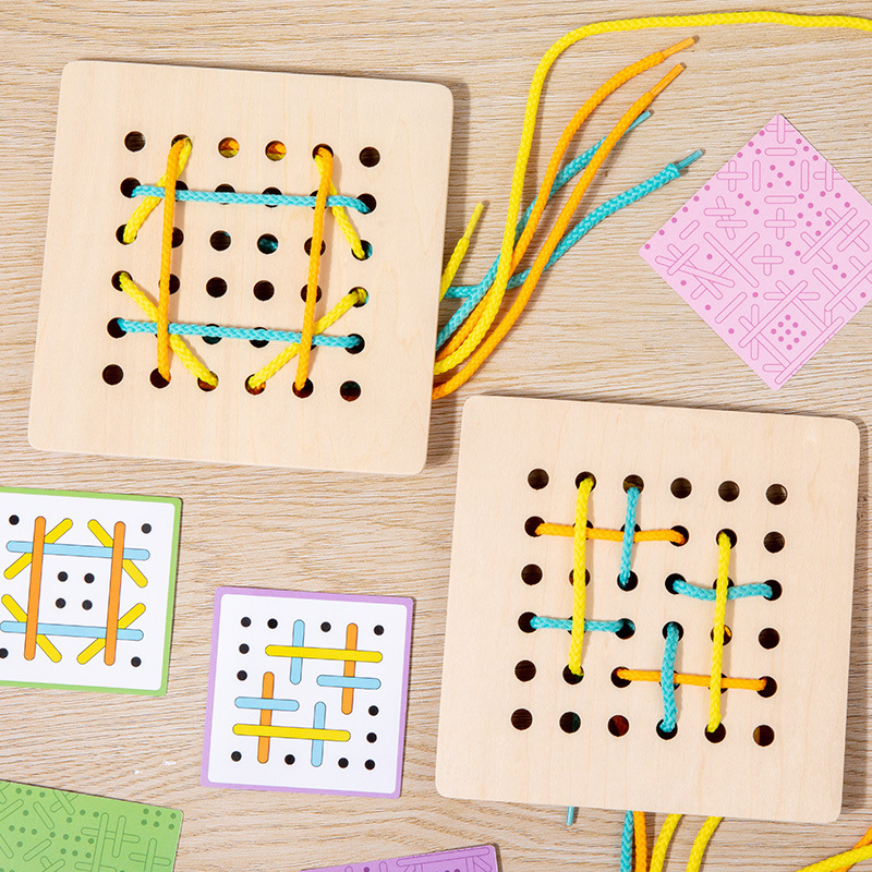 Picture of Montessori early education children's double battle pattern rope game exercise baby hand-eye coordination ability educational toys