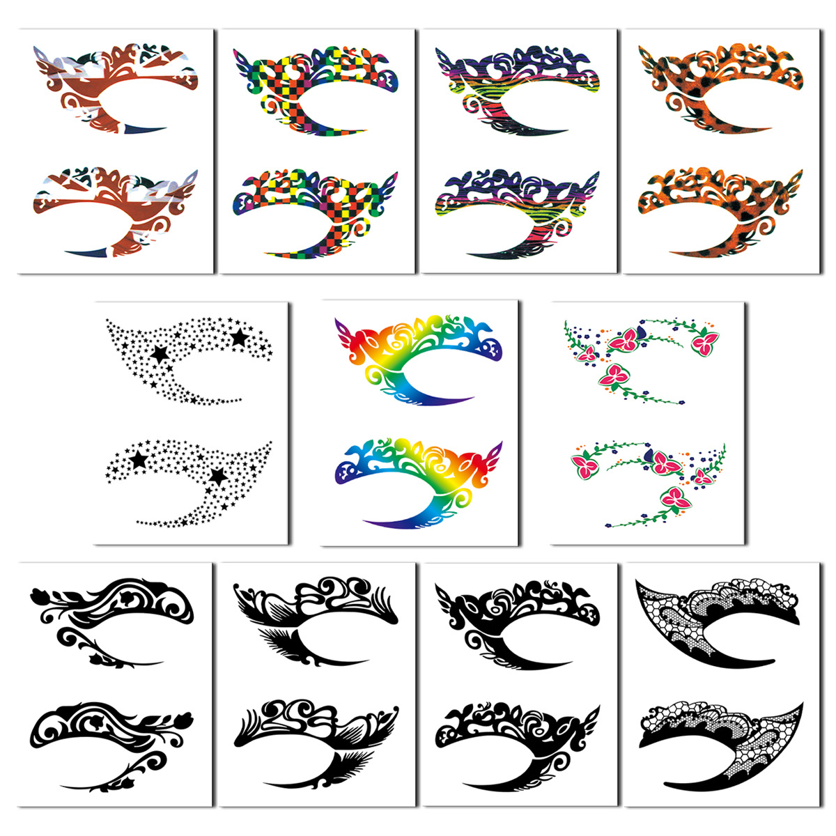 Picture of Smokey Eye Shadow Eyeliner Makeup Tattoo Sticker Suitable for Daily Parties Temporary Tattoos Can Be Used for 3-5 Days