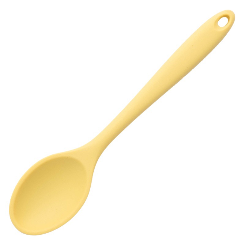 Cross-border integrated silicone spoon high temperature resistant cooking silicone dense kitchen tableware small soup spoon salad spoon