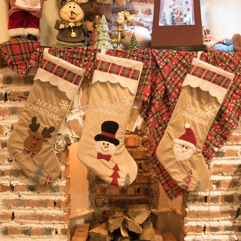 Cross-border Christmas elderly snowman Christmas socks gift bag Christmas Decorations Christmas tree decorations pendant