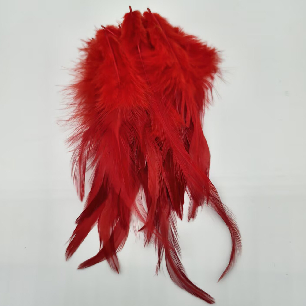 Picture of Feather Wholesale Pointed Hair Color Chicken Feather Big White Pointed Dream Catcher Handmade Crafts Earrings Garment Accessories DIY