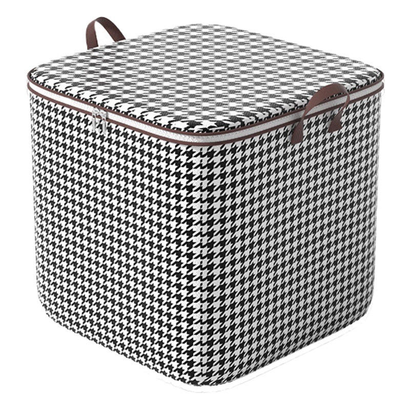 Nordic non-woven houndstooth storage box wholesale bedroom storage bag oversized moving bag storage basket manufacturers