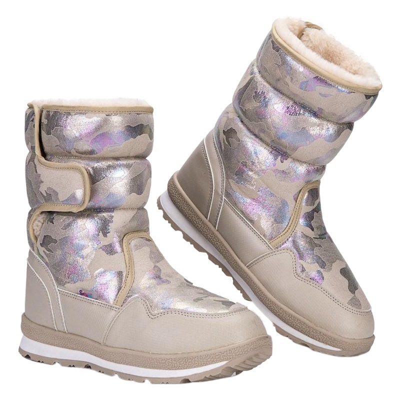 Picture of Nine-color snowflake SiTAQi winter travel parent-child snow boots in the tube children's cotton shoes wholesale and retail