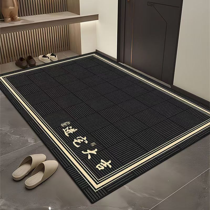 Picture of Simple Entrance Door Mat Black Dirt-Resistant Entrance Door Mat Household Chinese-Style Entrance Dust Removal Carpet