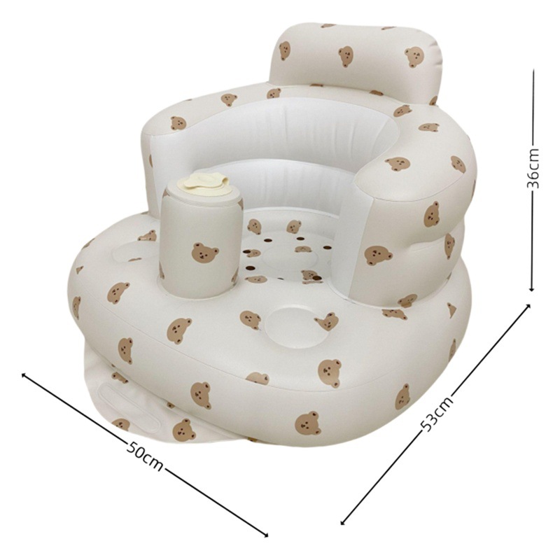 Ins Han Feng Children's Sofa Inflatable School Seat PVC Baby Bath Stool Children's Dining Chair Foldable School Sitting Training Chair