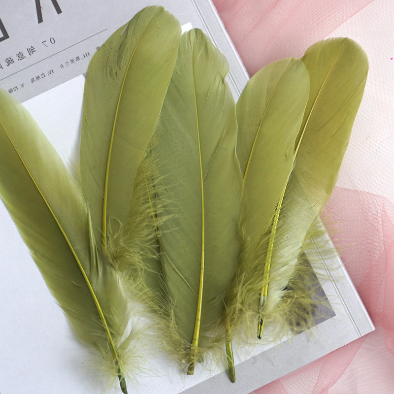 Picture of Feather color goose feather hard big floating dream catcher sunflower kindergarten handmade art class material wings decoration
