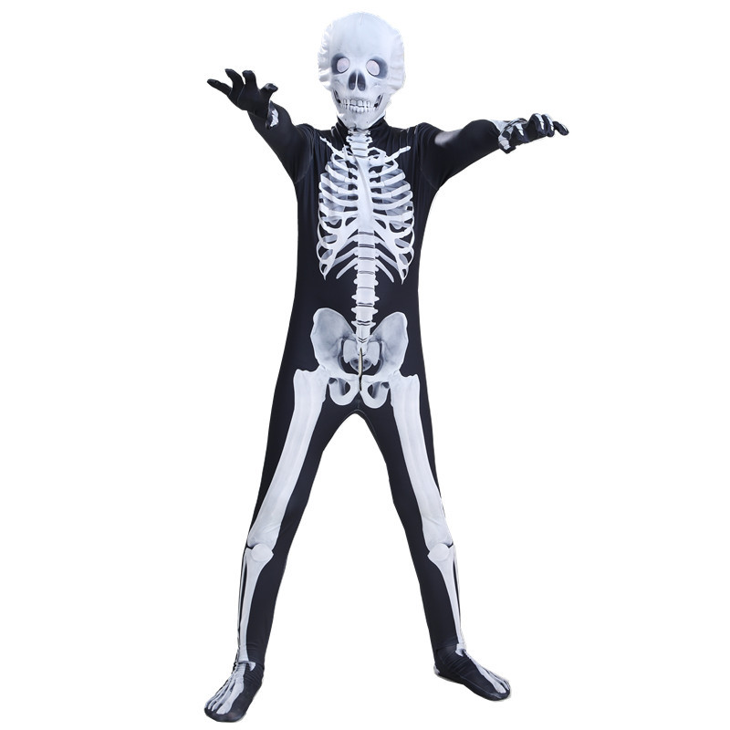 Picture of Halloween clothes spoof skeleton jumpsuit cosplay skeleton horror toy game parent party costume